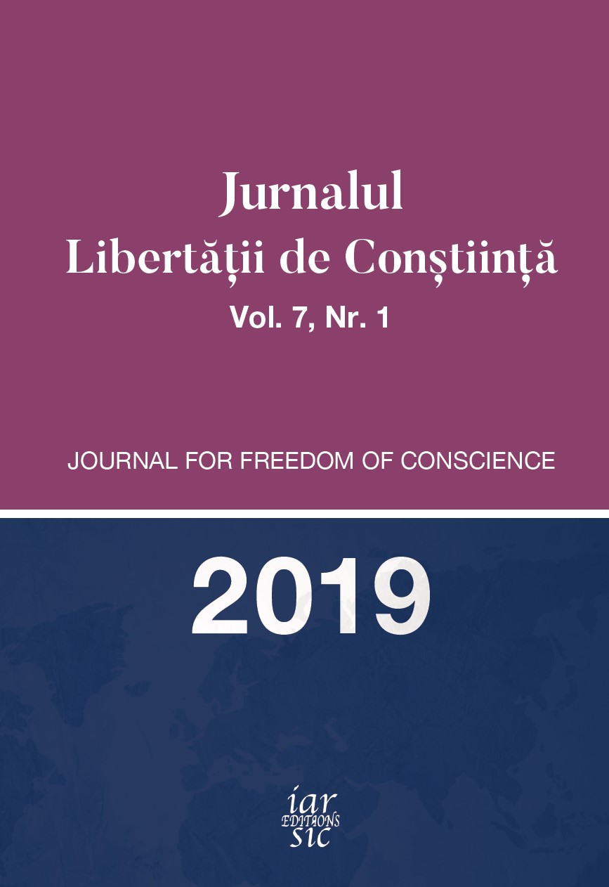 					View Vol. 7 No. 1 (2019): Journal For Freedom of Conscience (Jurnalul Libertății de Conștiință)
				